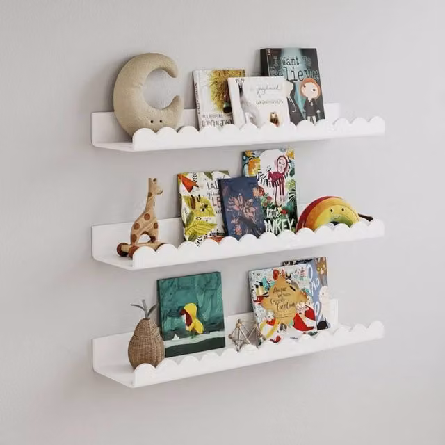 EONLION 3 Pack Cloud-Shaped Floating Wall Shelves in White – 1