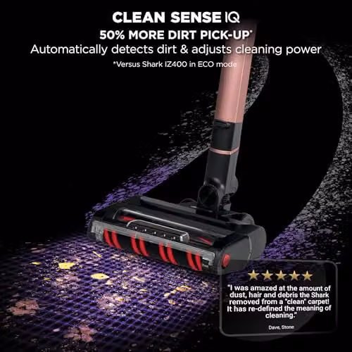 Shark Bagless Cordless Stick Vacuum Cleaner in Anthracite, Gold and Grey with Anti-Tangle Roller and LED Headlight – 3