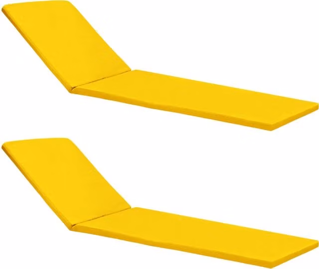 Gardenista Water-Repellent Outdoor Sun Lounger Cushion, Yellow, Set of 2
