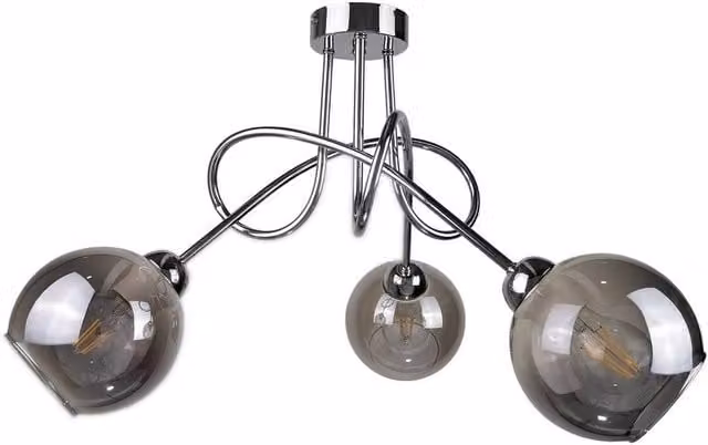 Netlighting Ring Multi Arm Semi Flush Ceiling Light in Silver, Diameter: 70 cm, 3x E27