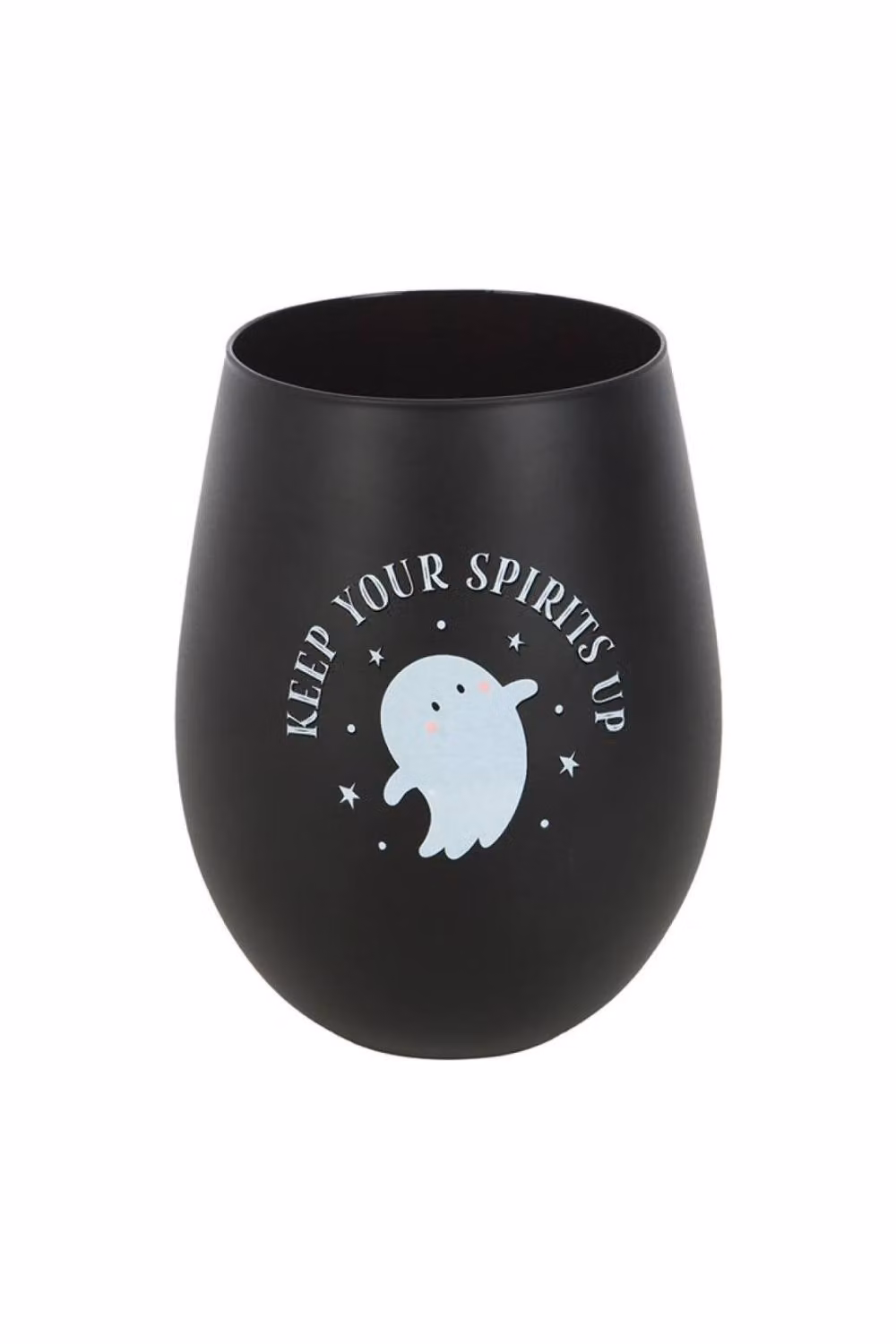 KDMD Spooky Ghost Stemless Glass Tumbler, Black, 500ml – 2
