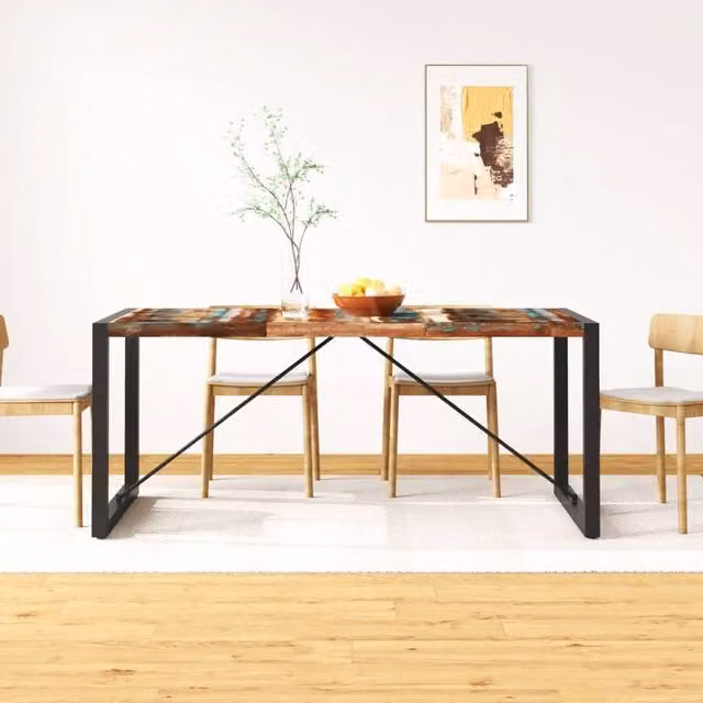 Berkfield Home Industrial Rectangular Dining Table in Brown Reclaimed Wood, 180 cm
