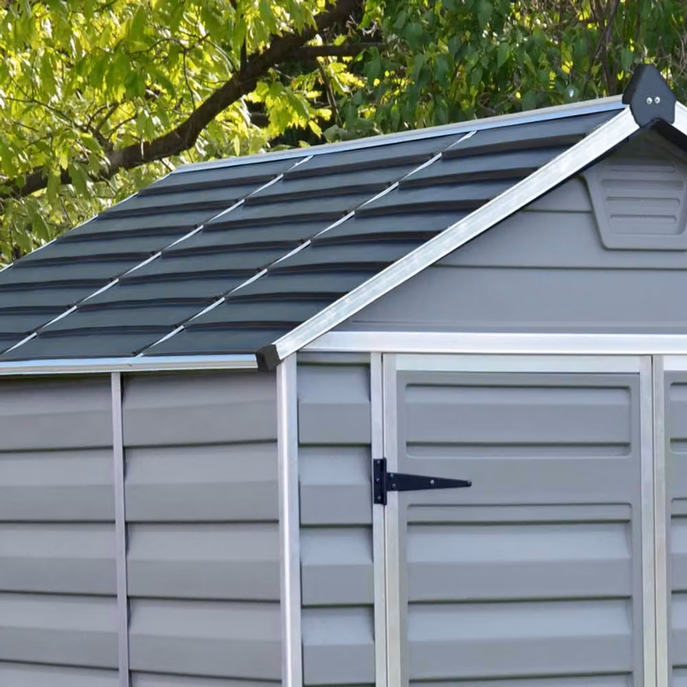 Palram Skylight Polycarbonate Gable Shed in Grey, W: 185.4 cm, L: 378.6 cm, H: 217 cm – 3