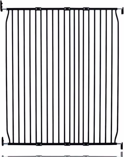 Safetots Extra Tall Eco Screw Fit Extendable Baby Gate for Doors and Stairs, Black, Width: 120 cm - 130 cm
