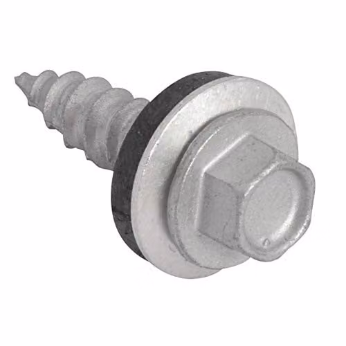 Forgefix Silver Galvanised Hex Head Self-Drilling Sheet to Timber Screws, Pack of 100, 6.3 x 25 mm