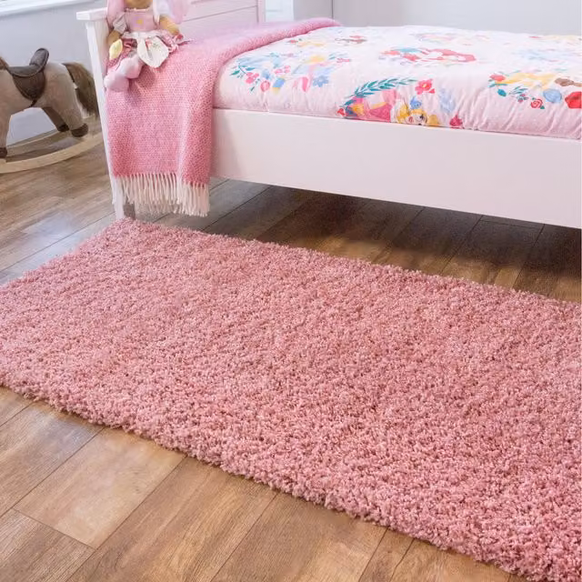 The Rug House Soft Value Shaggy Area Rug in Pink, W: 80 cm, D: 50 cm