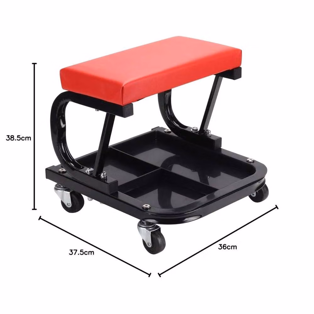 NESTLUNE Multi-Purpose Rolling Creeper Seat with Tool Tray, Black, W/D/H: 100 x 40 x 35 cm – 2
