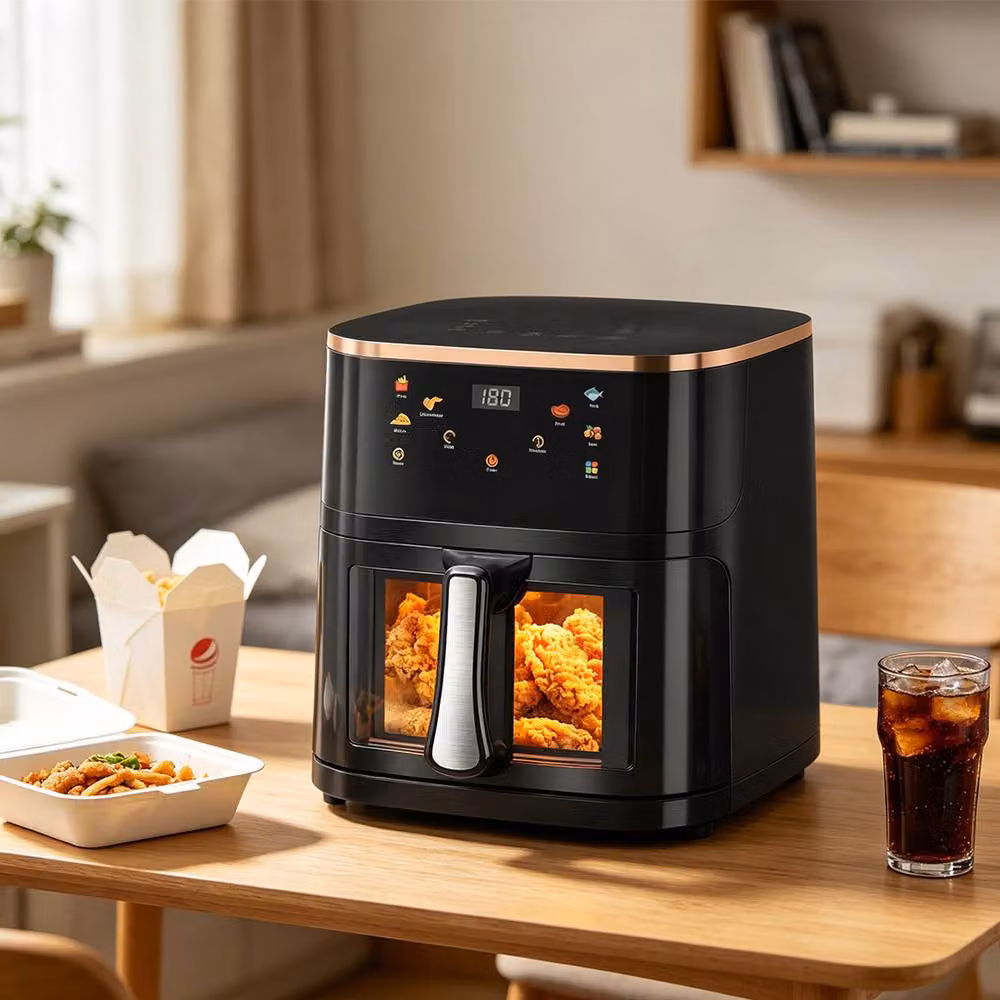 Ventryn Black Hot Air Digital Display Air Fryer with Dishwasher Safe Parts – 4