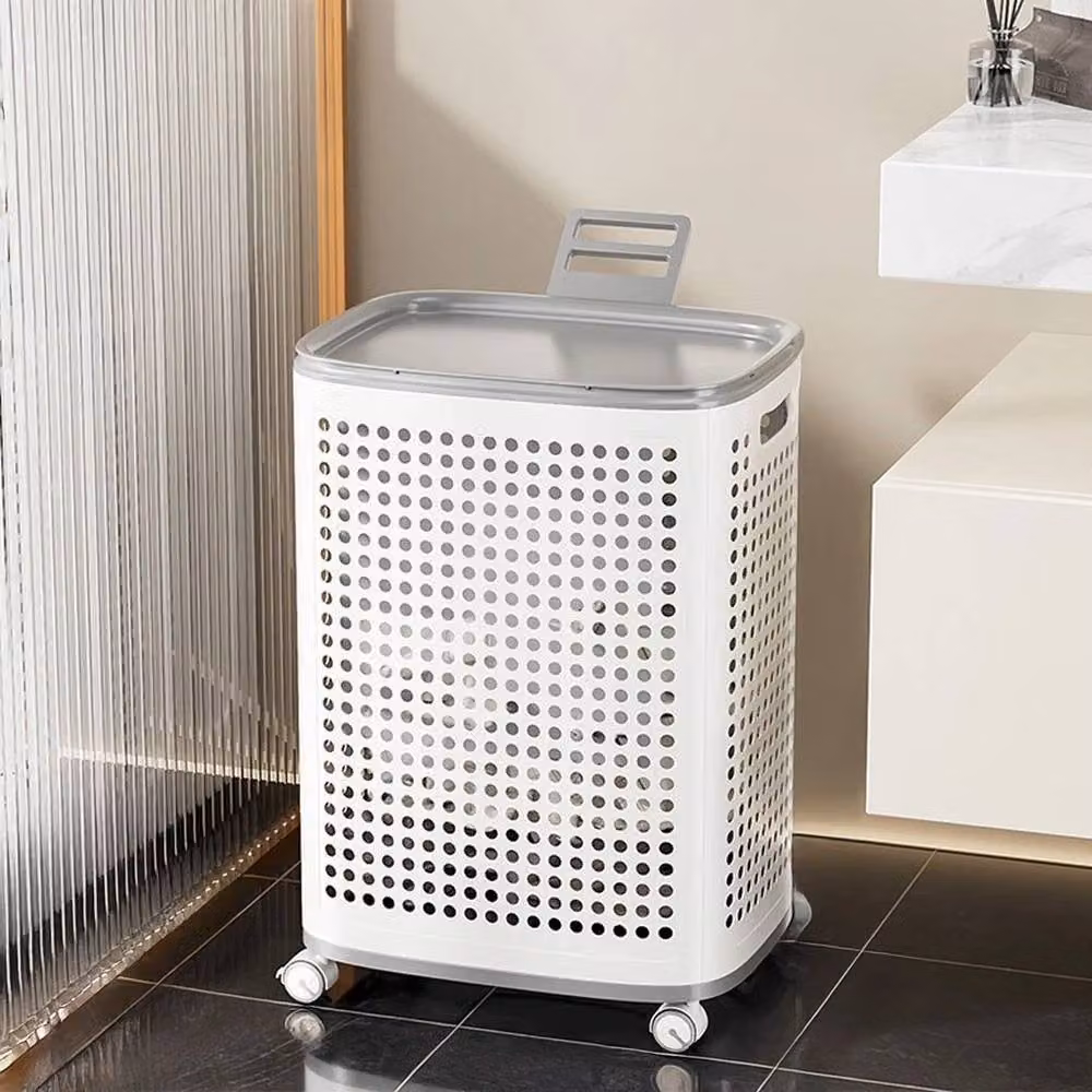 Kelvenix Extra Large Laundry Hamper with Handles, White, W/D/H: 42 x 33 x 60.5 cm – 3