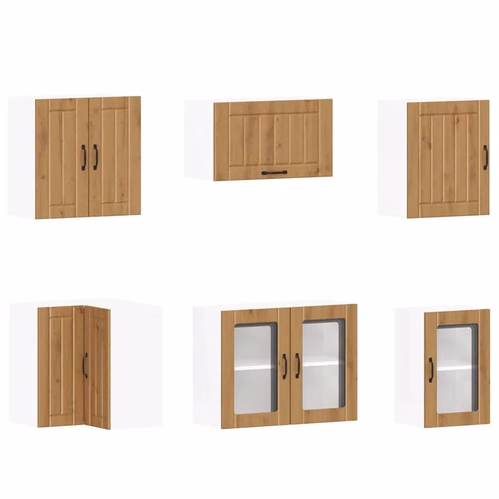 Berkfield Home Lucca Artisan Oak 11 Piece Kitchen Cabinet Set in Brown – 2