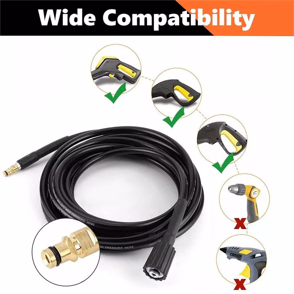 Nordara Heavy Duty Pressure Washer Hose M22 14 Replacement, Black – 4