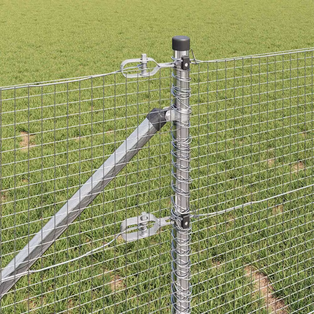 Berkfield Home Modern Welded Wire Fence with 13 Spike Posts, Galvanised Steel, Silver, 0.8 x 100 m – 3