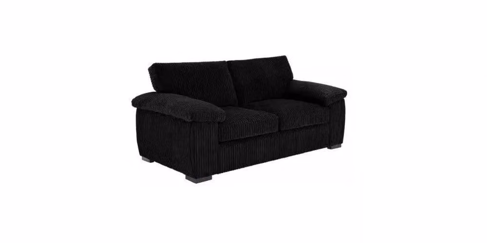 LUXURY LIFE Collingdale 2 Seater Sofa in Black Jumbo Cord Fabric – 2