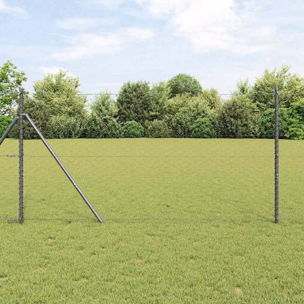 Berkfield Home Grey Powder-Coated Steel Hexagon Fence, W/H: 10 x 1 m – 2