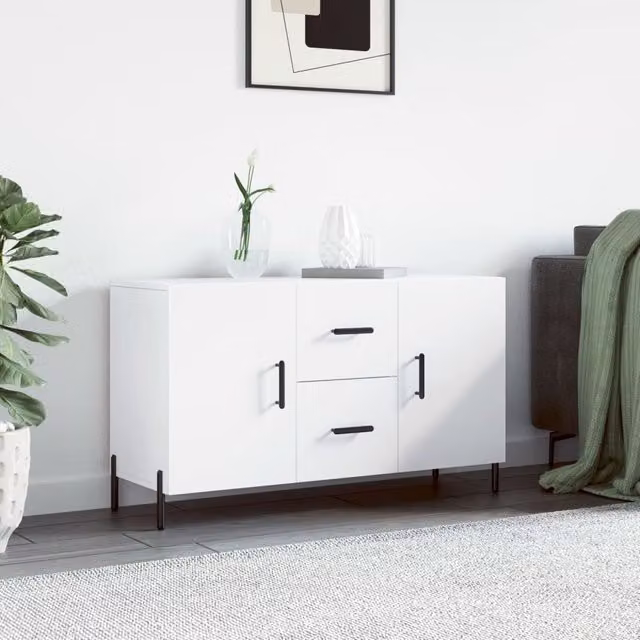 Berkfield Home Modern White Matt Sideboard, W/D/H: 100 x 36 x 60 cm – 1