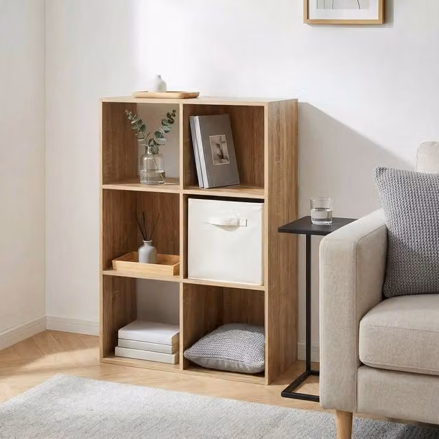 Home Garden Direct Jane 3x2 Cube Storage Box Bookshelf in Oak