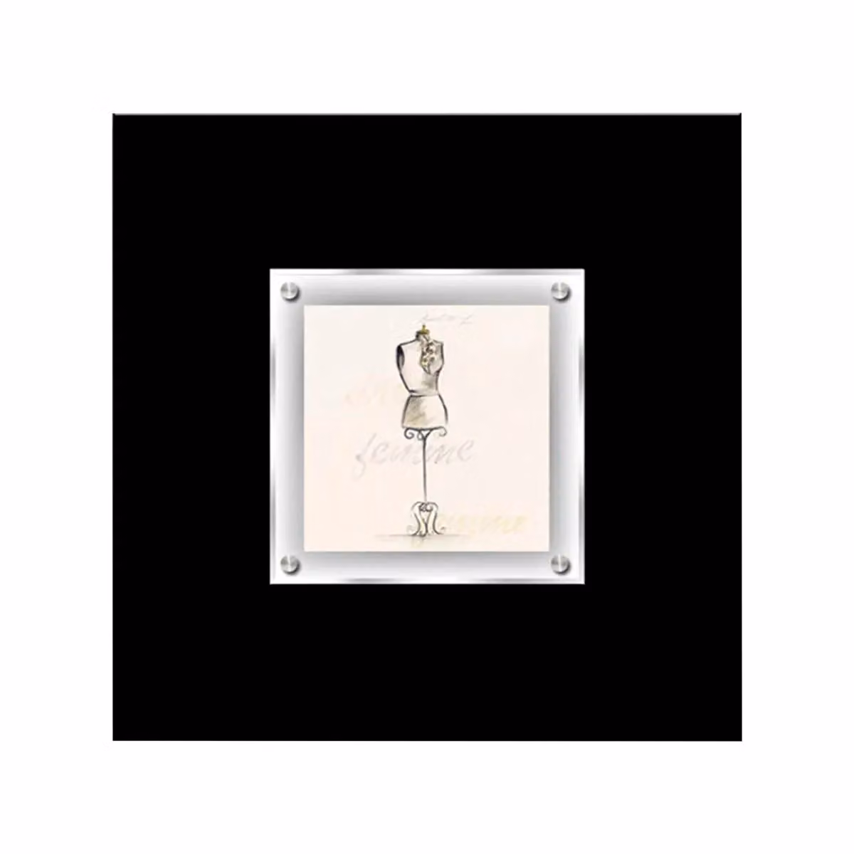 Orsina Boudoir Mannequin 1 Vintage Portrait Framed Wall Art in Black – 3
