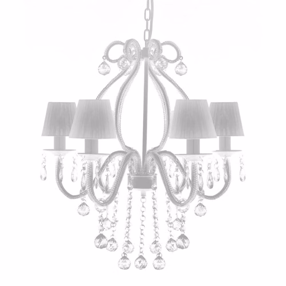 Berkfield Home White and Chrome Crystal Chandelier – 4
