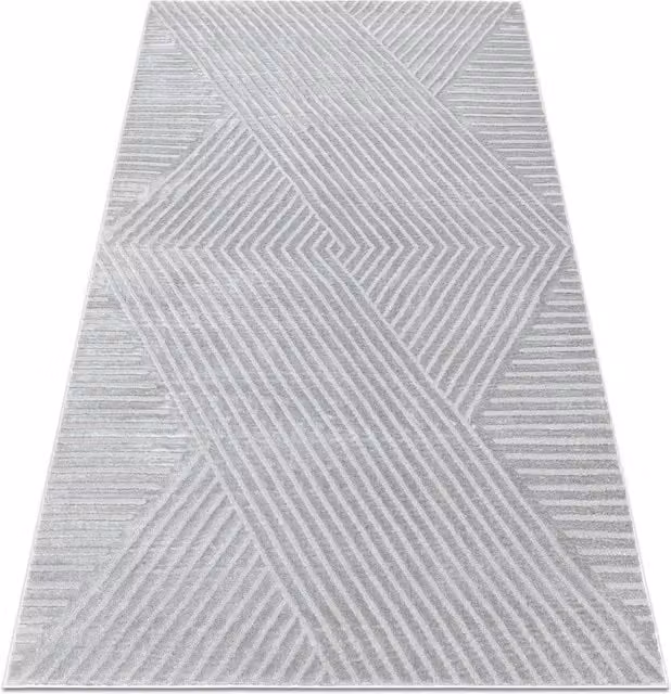 RugsX Balance Grey Rectangular Rug with High-Low Effect, W: 160 cm, D: 220 cm