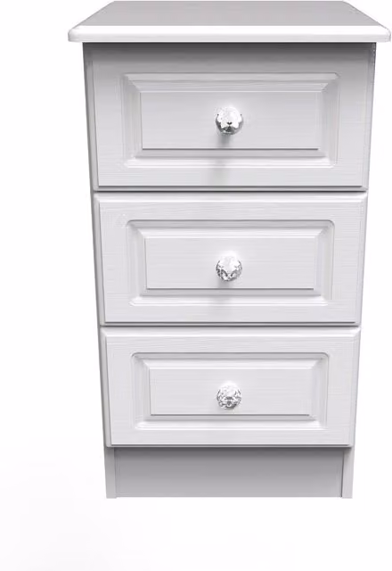 Ready Assembled 2 U Stratford 3 Drawer Bedside Cabinet in White