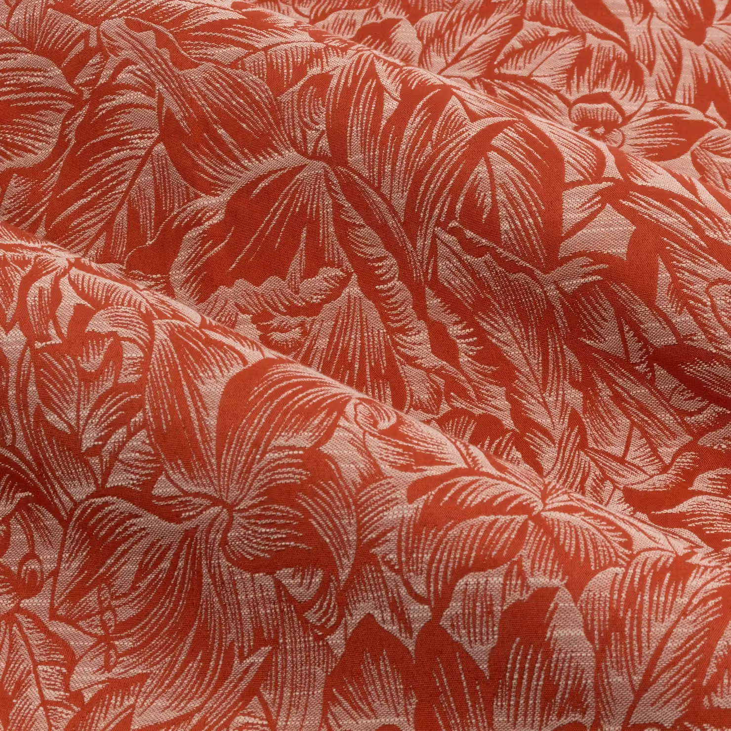 Wylder Nature Grantley Floral Jacquard Eyelet Curtain Pair in Orange, Width: 117 cm, Drop: 183 cm – 5