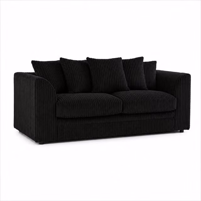 Sofa Scene Ltd Chicago 3 Seater Sofa in Black Jumbo Cord – 1