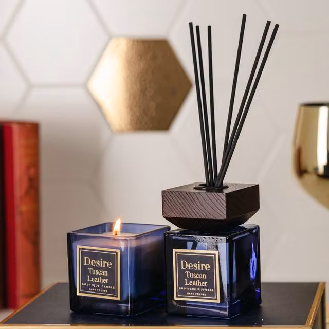 Marco Paul Scented Candle and Reed Diffuser Set in Blue