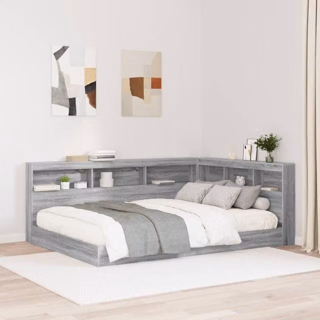 Berkfield Home Grey Sonoma Storage Headboard with Integrated Shelf, 150 cm
