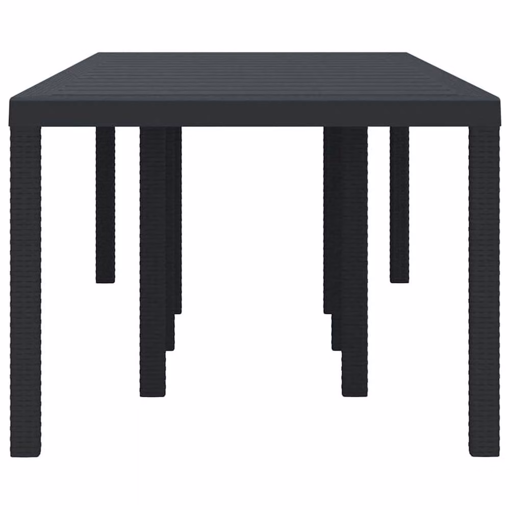 Berkfield Home Anthracite Extendable Poly Rattan Garden Table in Dark Grey W/D/H: 250 x 100 x 73 cm – 3