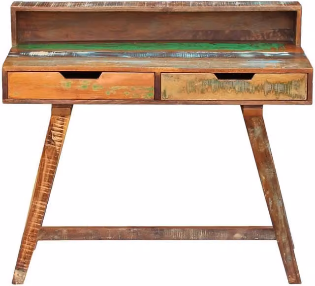 Berkfield Home Retro Writing Desk in Brown Solid Reclaimed Wood