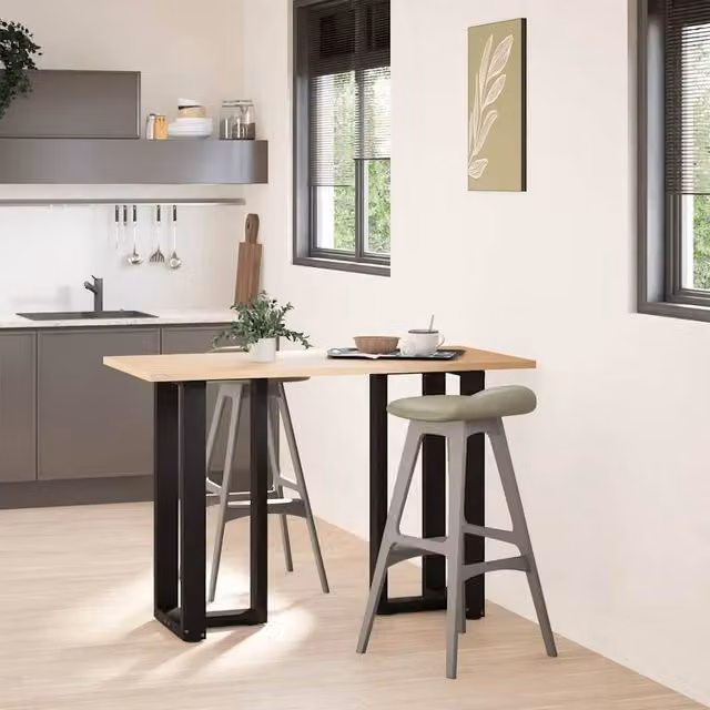 Berkfield Home Modern T-Shaped Bar Table Legs, 2 Pieces, Black Steel, W: 40 cm, D: 35 cm, H: 90-91 cm – 1