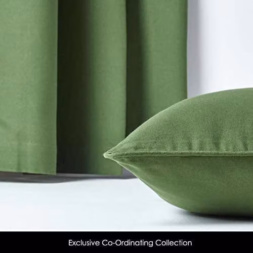 Homescapes Plain Cotton Square Cushion Cover in Green, W/D/H: 30 x 30 x 30 cm – 5