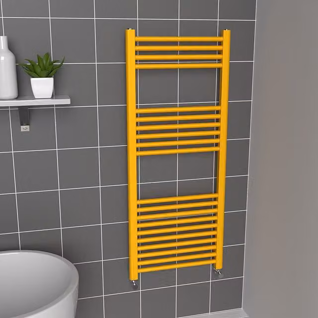 Lux Heat Coloured Steel Towel Radiator in Yellow, W/H: 50 x 120 cm
