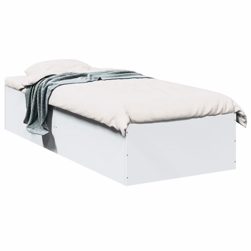 Berkfield Home Modern Bed Frame in White, W/D/H: 100 x 200 cm – 2