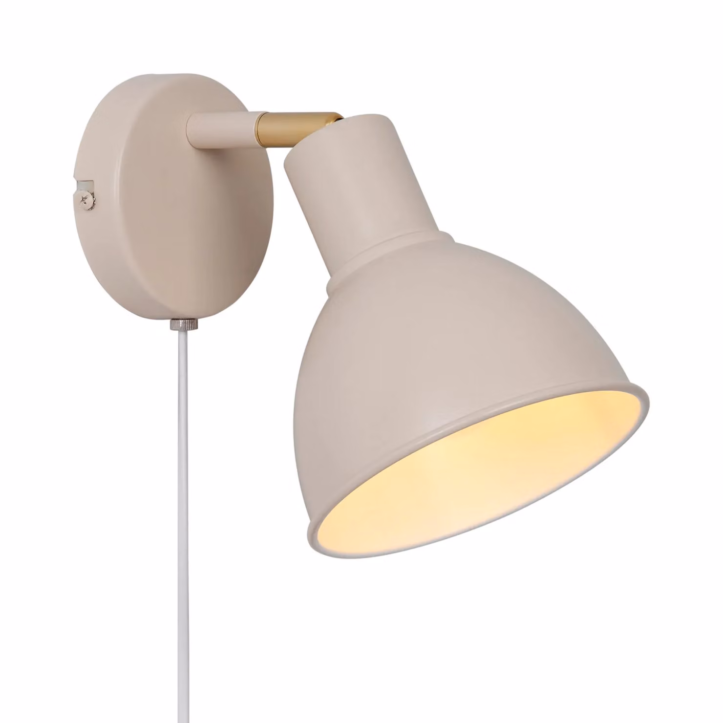 Nordlux Pop Adjustable Metal Wall Light in Beige and Gold/Brass with E27 Socket – 2