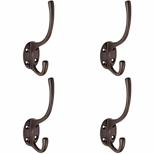 Loops 4 Pack Victorian Hat and Coat Hook on Oval Backplate in Matt Bronze