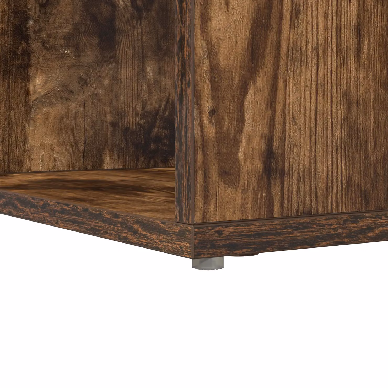 Berkfield Home Modern Corner Desk with Storage Shelf in Smoked Oak Brown, W/D/H: 149.5 x 101.5 x 149.5 cm – 5