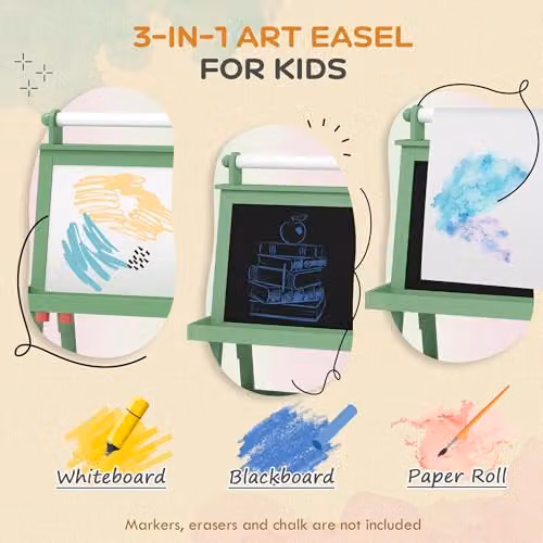 AIYAPLAY Art Easel with Paper Roll for Kids, Green – 3
