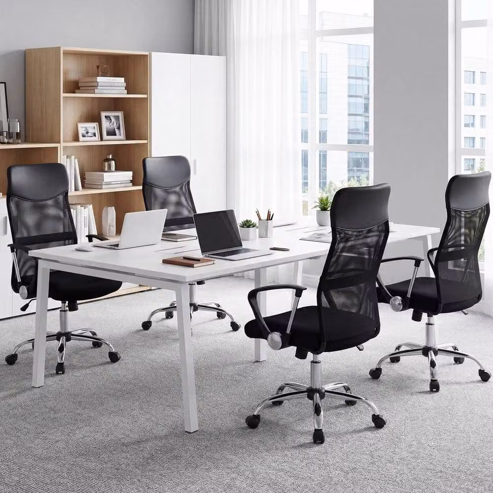 Kelvenix Black Fabric High Back Swivel Task Chair for Home Office – 4