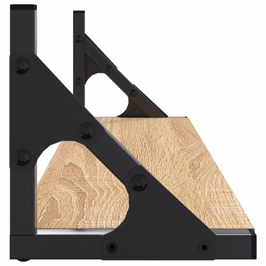Berkfield Home Wall Mounted Shelves, 2 Pack, Sonoma Oak Brown, W: 60 cm, D: 15 cm, H: 15.5 cm – 4