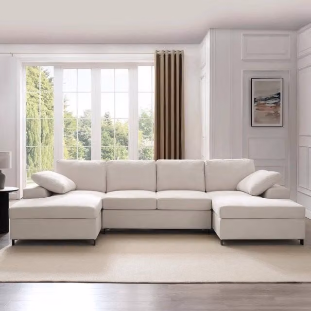 Home Detail Daniel U-Shaped Fabric Sofa in Cream