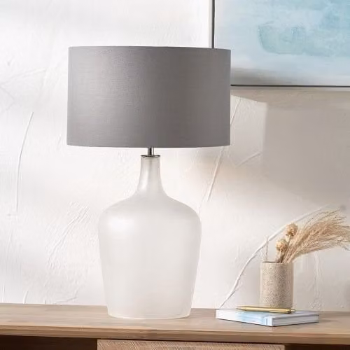 Ruma Modern Frosted White Glass Table Lamp – 1
