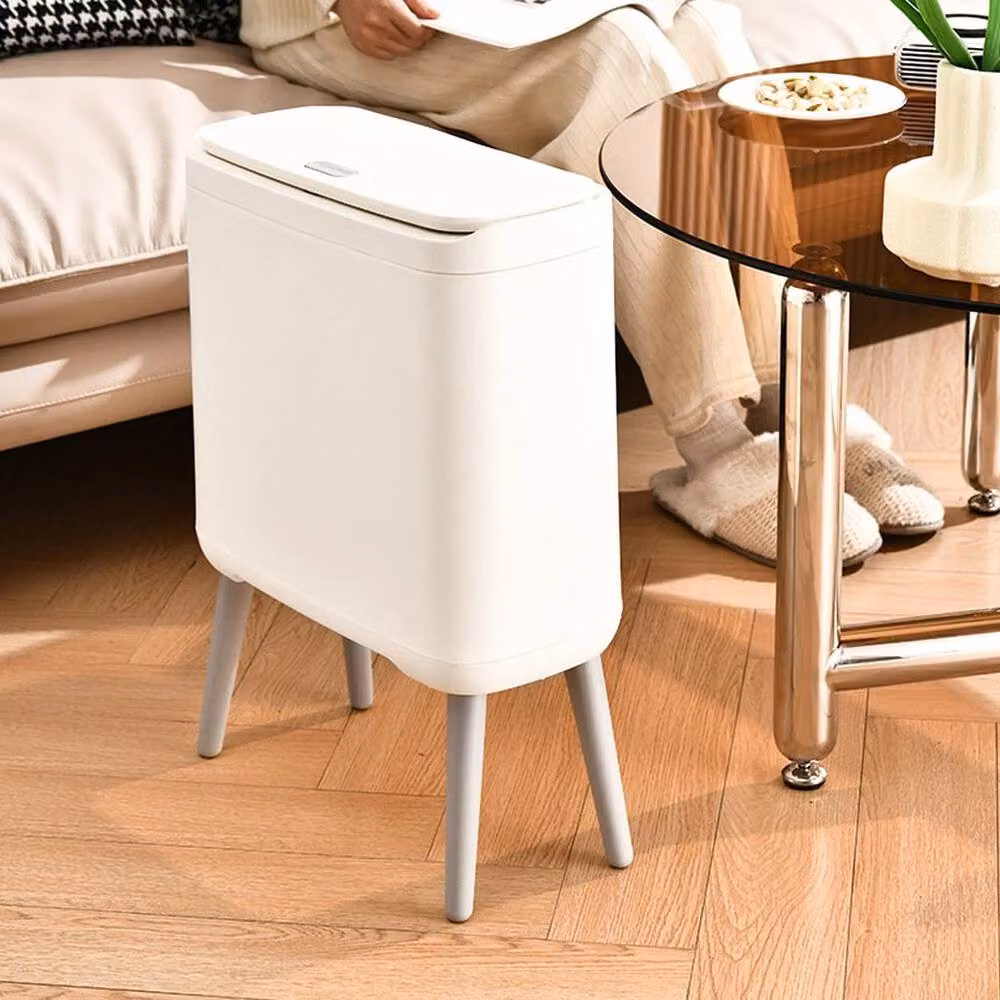 PAWNORA 15L White Plastic Pedal Bin with Lid – 3