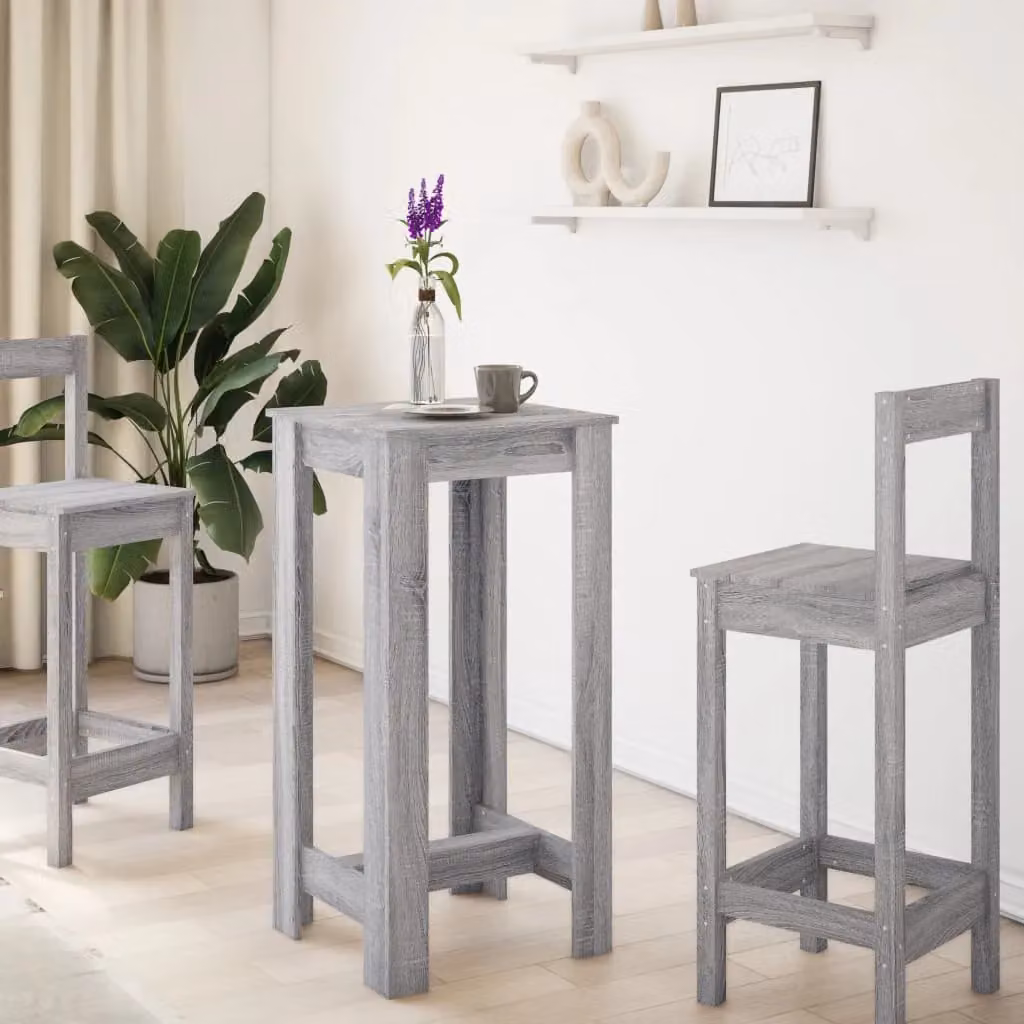 Berkfield Home Bar Table in Grey Sonoma, W/D/H: 51 x 50 x 103.5 cm – 2