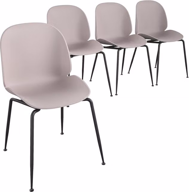 CosmoLiving Aria Resin Chairs 4-Pack in Matt Pink