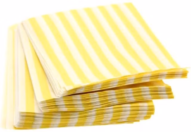 KDMD Yellow Candy Stripe Paper Party Bags, 3 Pack
