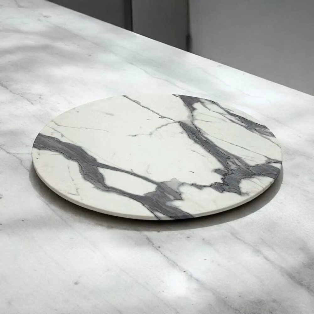 NESTLUNE White Marble Garden Table Top, Diameter: 70 cm – 1