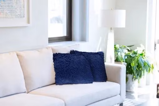 New Edge Blinds Teddy Cushion Cover in Blue, W/D/H: 43 x 43 x 1 cm – 2