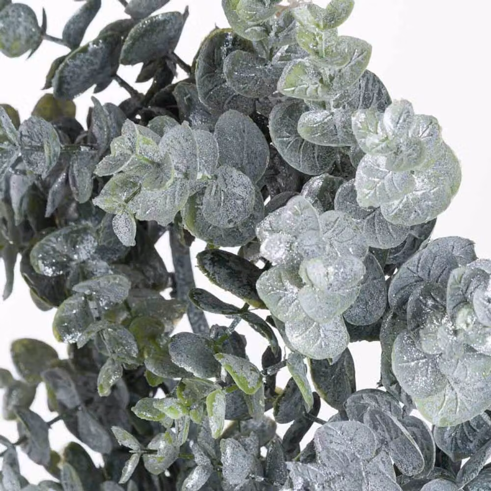 Lemon Pavilion Furniture and Decor Small Frosted Eucalyptus Candle Wreath in Green, W25 x H25 x D25 cm – 2