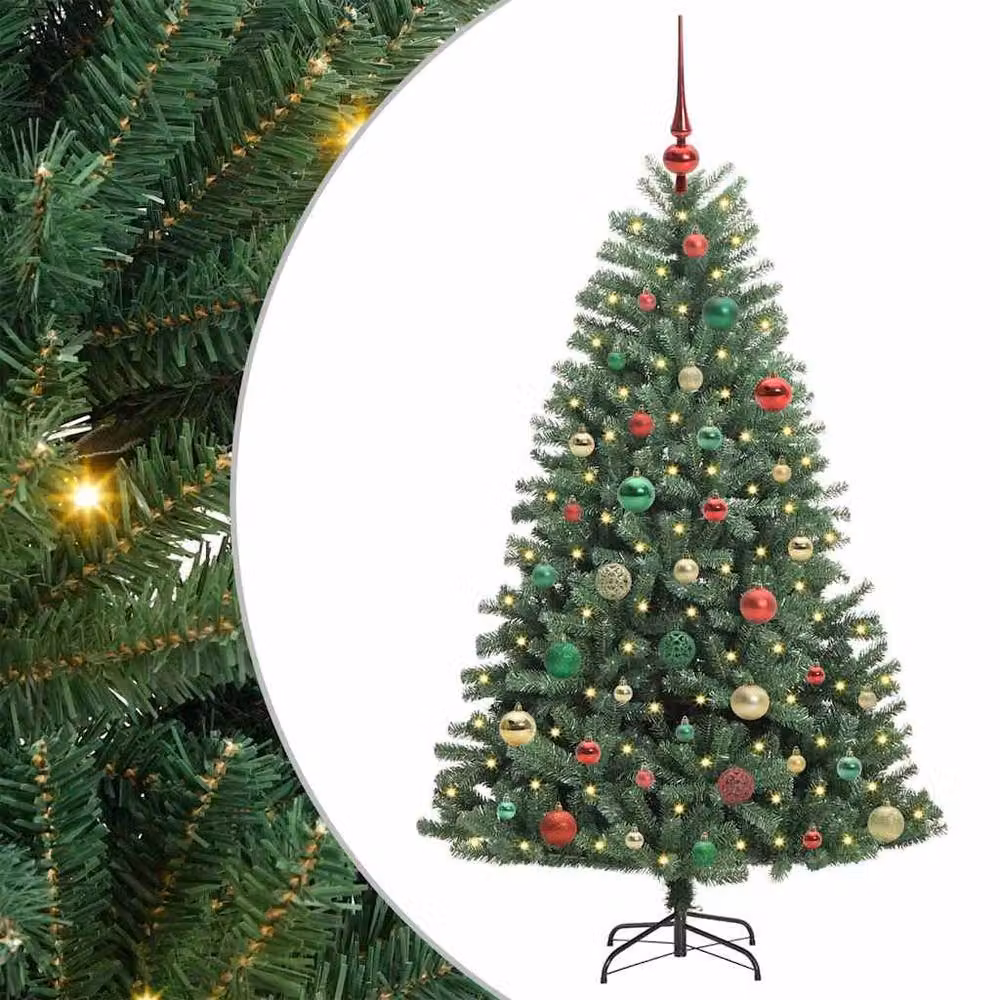 Berkfield Home Realistic Artificial Hinged Christmas Tree, Green, Height: 150 cm – 3